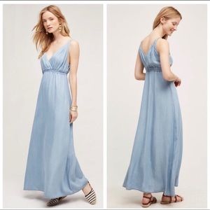 Anthropologie Malpais Holding Horses chambray maxi